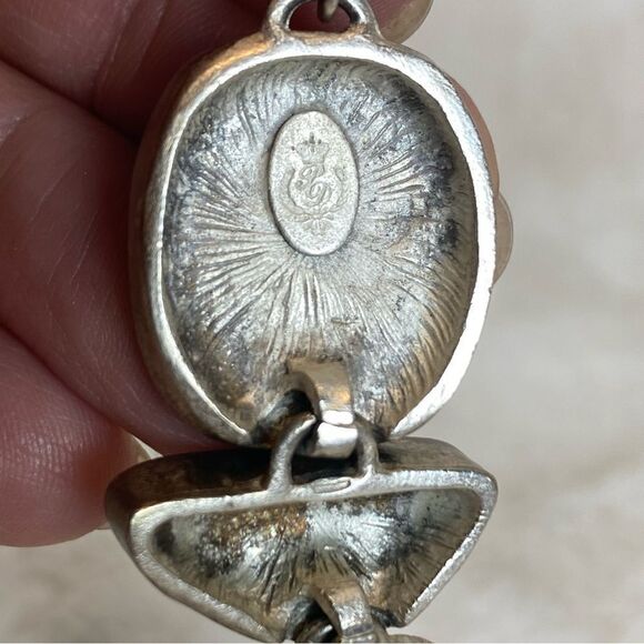 Premier Design Geo Design Enamel Cream, Green Toggle Bracelet - Picture 2 of 10